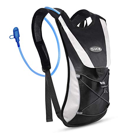 SKL Hydration Pack Water Backpack with Water Bladder 2L BPA Free Hydration Backpack for Running Cycling Biking Hiking Climbing Skiing Hunting Pouch