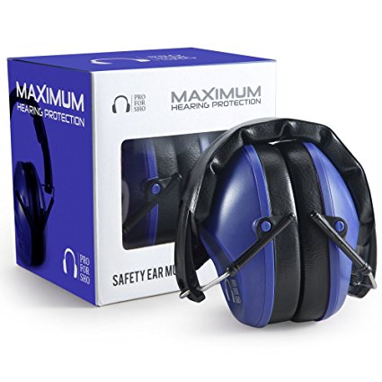 Pro For Sho 34dB Shooting Ear Protection - Special Designed Ear Muffs Lighter Weight - Maximum Hearing Protection , Dazzling Blue