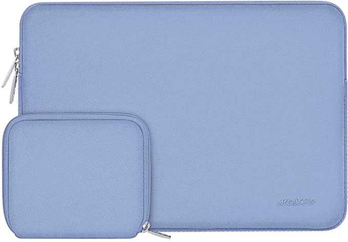 MOSISO Laptop Sleeve Compatible with MacBook Air 13 inch A2337 M1 A2179 A1932 2022-2018/Pro 13 A2338 M1 A2251 A2289 A2159 A1989 A1706 A1708 2016-2021,Neoprene Bag Cover with Small Case, Serenity Blue