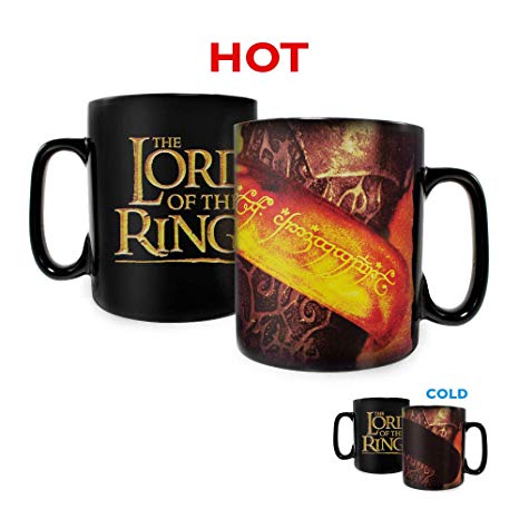 Morphing Mugs The Lord of the Rings The One Ring to Rule Them All Heat Reveal Ceramic Coffee Mug - 16 Ounces