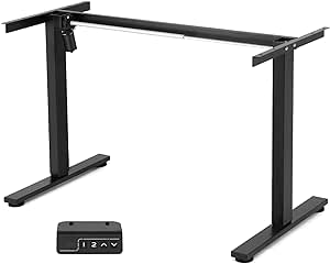 TOPSKY Single Motor 2-Stage Electric Adjustable Standing Computer Desk for Home and Office with 27.1"-44.8" Adjustable Height Range DF00.01 (Black Frame only)