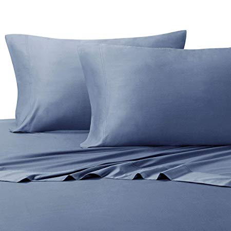 Royal Hotel Silky Soft Bamboo Cotton Sheet Set, 100% Bamboo-Cotton Bed Sheets, Top Split King Size, Periwinkle