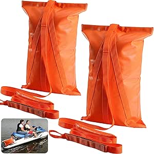 Jet Ski Anchor Bag-PVC Compact Anchor and Float-Orange Floating Sand Anchor Bag for PWC Water Sports,Kayaking and Watercraft