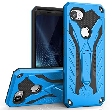 Zizo STATIC Series Google Pixel 2 XL Case - Impact Resistant, Military Grade 810.1-G with Built In Kickstand(Blue/Black)