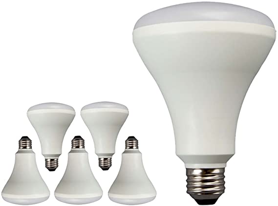 TCP 65 Watt Equivalent LED BR30 Flood Light Bulbs, Energy Star Certified, Dimmable, Daylight (6 Pack)