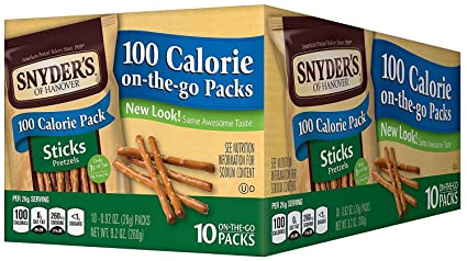 Snyder's of Hanover Pretzel Sticks, 100 Calorie Packs, 10 Count Box