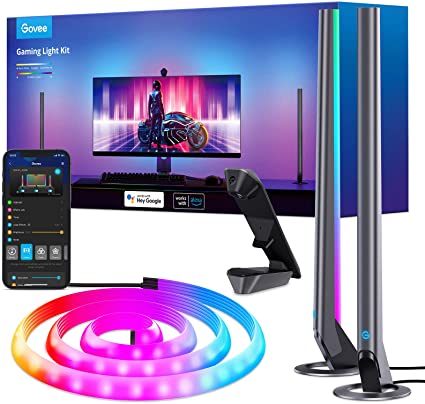 Govee DreamView G1 Pro Gaming Light, Smart Light Bars & LED Neon Strip with Camera, WiFi RGBIC Backlight for PC (24-29''), Game Modes, Music & Video Sync for RPG, FPS, Racing Games or Movies