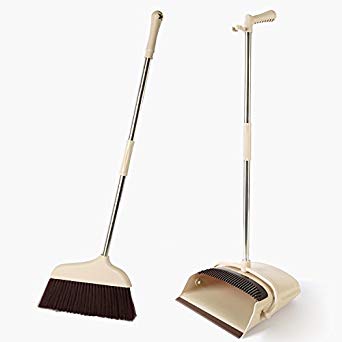 Benchmart Kitchen House Floor Sweeper Broom   Dust Pan Set Dustpan and Brush Extral Long Handle for Outdoor Indoor Home Kitchen Office