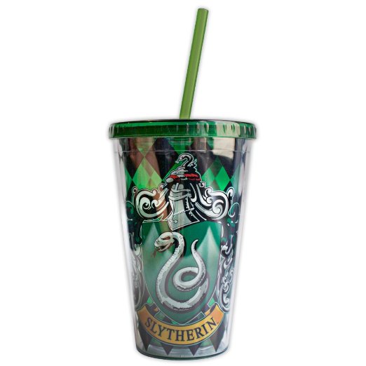 Warner Brothers HP07087 Silver Buffalo Harry Potter Movie Slytherin Crest Cold Cup, 16 oz, Multicolor