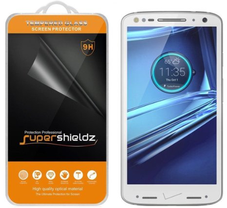 [2-Pack] Supershieldz- Motorola Droid Turbo 2 Tempered Glass Screen Protector, Ballistic Glass 0.2mm, Anti-Scratch, Anti-Fingerprint, Bubble Free -Retail Packaging