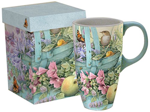 LANG - 18 oz. Ceramic Latte Mug - "Basket of Flowers" - Artwork by Marjolein Bastin