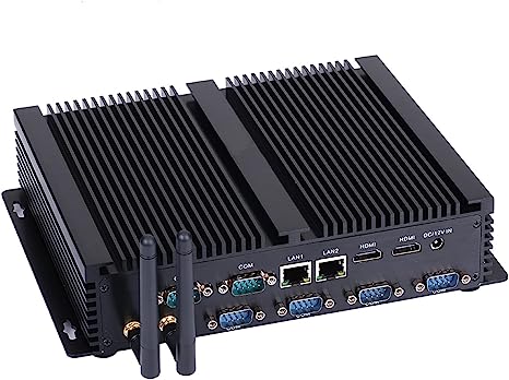 HUNSN Fanless Industrial PC, Mini Computer, Intel Core I7 4500U 4578U, IM04, 2 x HDMI, 2 x LAN, 6 x COM RS232, 4 x USB3.0, 4 x USB2.0, Barebone, NO RAM, NO Storage, NO System