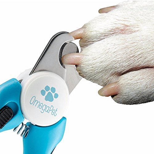Dog Nail Clippers - Best Pet Claw Trimmer - Easy and Painless Pet Grooming (Puppies and Cats) - Medical Grade Stainless Steel - Includes Safety Guard and Nail File