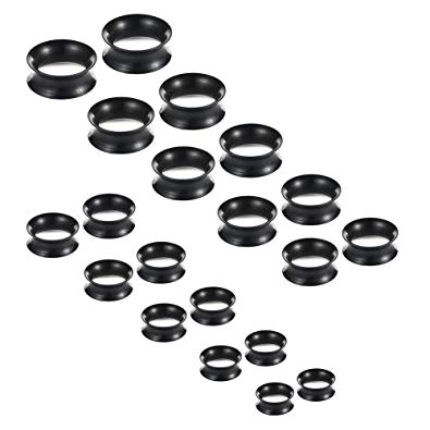 Ruifan Ultra Thin Silicone Ear Skin Flexible Flesh Tunnel Expander Stretching Gauge Earlets Plug Set Gauges Kit 10 Pairs 6g-25/32 inch (4mm-20mm)