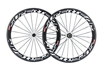 Superteam Carbon Fiber Road Bike Wheels 700C Clincher Wheelset 50mm Matte 23 width