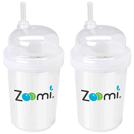 nuspin kids 8 oz Zoomi Straw Sippy Cup, 2 Pack