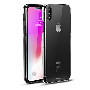 iPhone X Case, Ubittek thin fit case with Premium Clear Hard PC for iPhone X- Crystal Clear