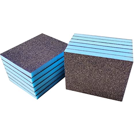 SACKORANGE 12 Pack 60 Grit Sanding Sponge Coarse Grade Sanding Blocks, Washable and Reusable Sand Sponge Kit for for Brush Pots, Polishing Wood and Metal