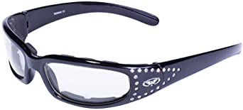 Marilyn 3 Women's Foam Padded Sunglasses, Motorcycle Atv Sports Eyewear Clear Lenses