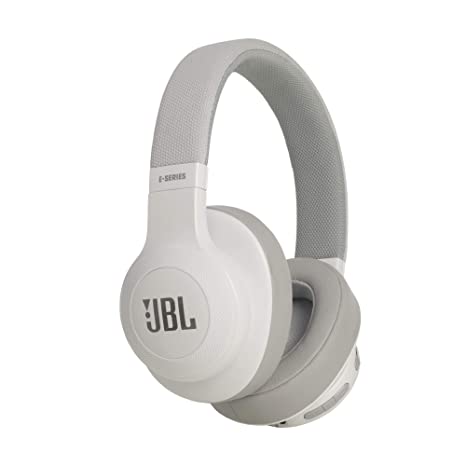 JBL E55BT Wireless Over-Ear Headphones with Mic (White)