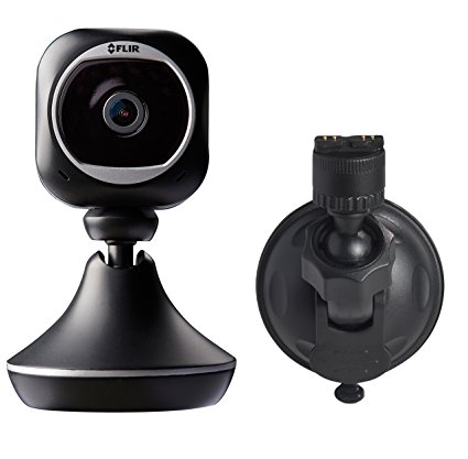 FLIR Systems FXV101-DH Indoor Wi-Fi 1080P HD Video Monitoring Security Camera and Dash Mount Bundle (Black)