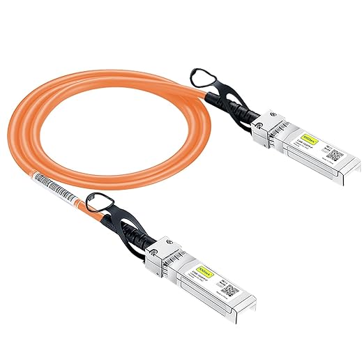 Orange Colored 1.25G SFP DAC Twinax Cable - Twinax SFP Cable for Cisco SFP-1GBASE-CU0.5M, Ubiquiti UniFi, D-Link, Supermicro, Netgear, Mikrotik, Fortinet, 0.5-Meter(1.6ft)