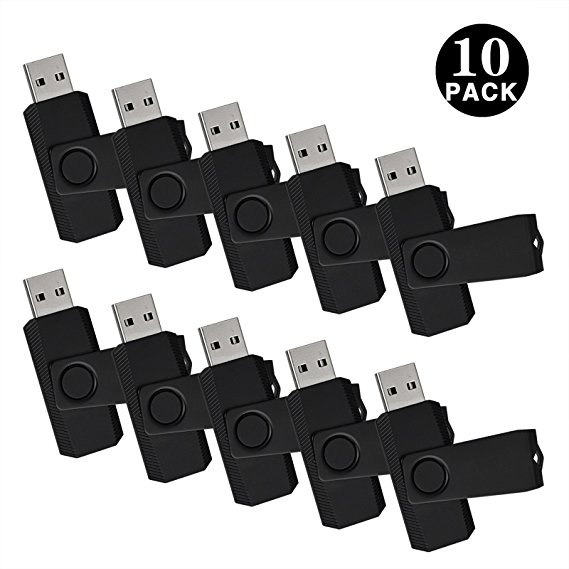 KEXIN 10pcs 1GB USB Flash Drive USB2.0 Flash Drive Bulk Pack Memory Stick Black …