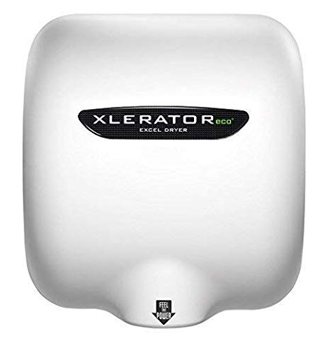 Excel Dryer XLERATOReco XL-BW- ECO 1.1N High Speed Automatic Dryer, No Heat, White Thermoset BMC Cover, GreenSpec Listed, LEED Credit with Noise Reduction Nozzle 500 Watts