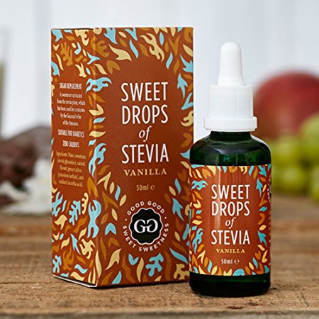 Good Good Stevia Drops from Iceland(50ml) - Vanilla! Sugar Free and All Natural! Diabetic Friendly! Perfect With The Morning Coffee, Tea, Smoothie or Oats! Baking Has Never Been Healthier!
