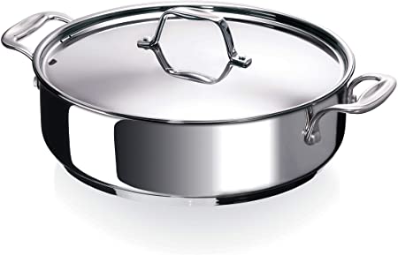 Beka Chef Stainless Steel Saute Pan with 2 Side Handles and Lid 28 cm