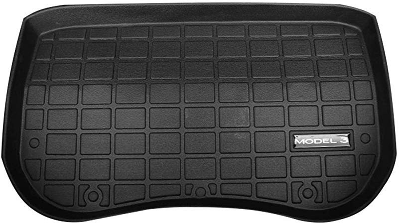 Lesgos Tesla Model 3 Trunk Mats, Car Rear Trunk Storage Mat Cargo Tray Trunk Rear Cargo Liner Storage Mat Floor Mat All Weather Trunk Protection for Tesla Model 3 (Front Box Mat)