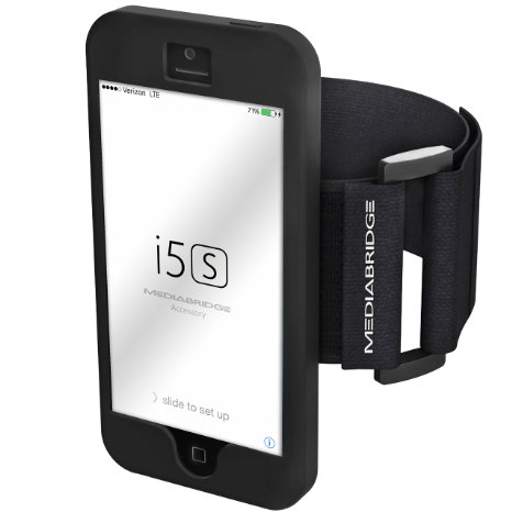 Armband for iPhone SE / iPhone 5S / iPhone 5 (Black) - Model AB1 by Mediabridge (Part# AB1-I5-BLK )