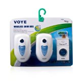 Voye 003A2 2 Plug-In Wireless Digital Doorbell with Battery White