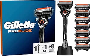 Gillette ProGlide Máquinilla De Afeitar Para Hombre, 1 Máquinilla De Afeitar Gillette, 8 Recambios, Base Para Máquinilla, cuchillas de afeitar