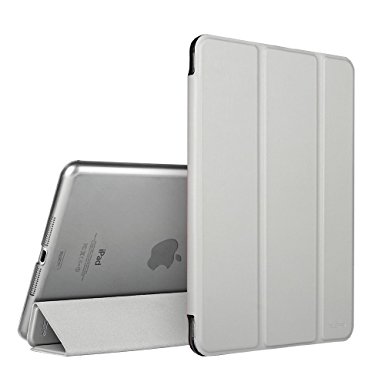 iPad Mini 2 Case, ESR iPad Mini Smart Case Cover [Synthetic Leather] Translucent Frosted Back Magnetic Cover with Sleep/Wake Function [Ultra Slim][Light Weight] for iPad Mini 1/2/3 (Silver Grey)