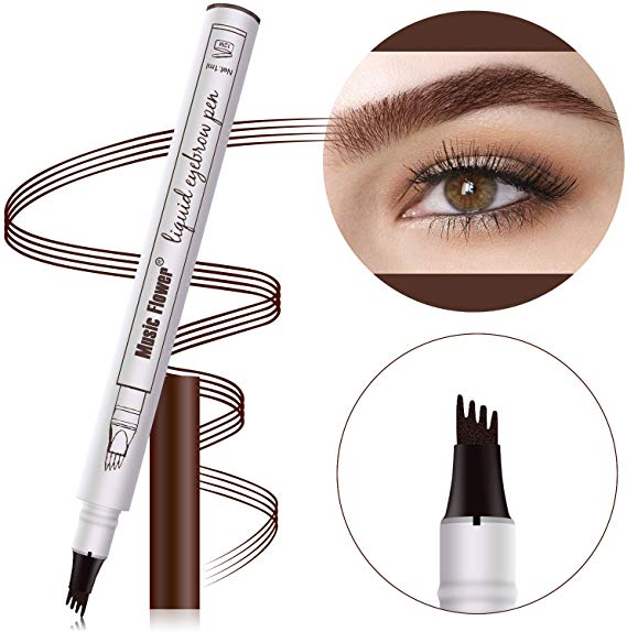 PrettyDiva Eyebrow Tattoo Pen - Microblading Eyebrow Pencil with a Micro-Fork Tip Applicator Create Eye