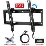 Mounting Dream MD2268-MK Tilt TV Wall Mount Bracket for most of 26-55 Inches TVs with VESA from 75X75 to 400x400mm Loading Capacity 100 lbs 0-10 Degree Forward Tilt Including 6 ft HDMI Cable and Magnetic Bubble Level