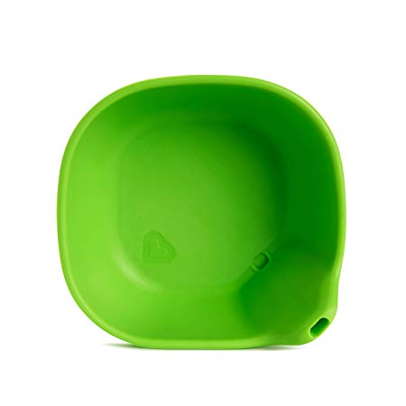 Munchkin Last Drop Silicone Toddler Bowl with Built-In Straw, Green