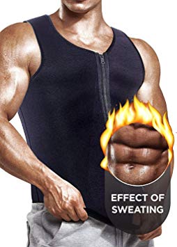 [Newest Effective] Mens Waist Trainer Vest for Weightloss Hot Neoprene Corset Body Shaper Zipper Sauna Tank Top Workout Shirt