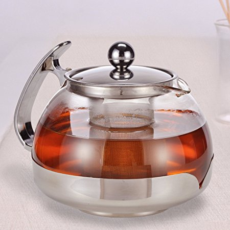 Large 1.2 Ltr Glass Infusion Teapot Tea Pot Infuser Contemporary Kitchen Design