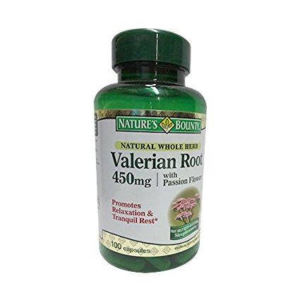 Nature's Bounty Natural Whole Herb Valerian Root, 450mg, 100 Capsules