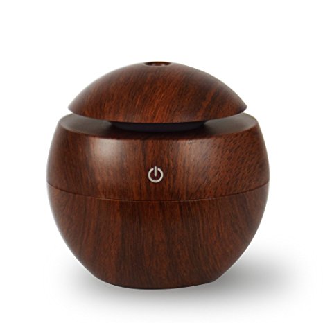 Mini Aromatherapy Humidifier,Ounice USB Wood Grain Aromatherapy Humidifier Office Desktop mini Perfume Machine Essential Oil Diffuser Air Purifier Ultrasonic Humidifier (Brown)
