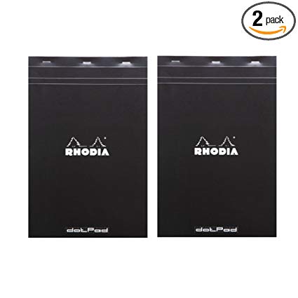 (2-Pack) Rhodia Black Dot Pad Nº 19, 8.3 x 12.5