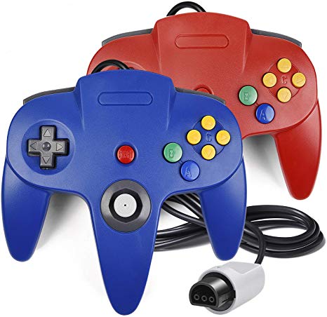 2 Pack N64 Controller, iNNEXT Classic Wired N64 64-bit Gamepad Joystick for Ultra 64 Video Game Console