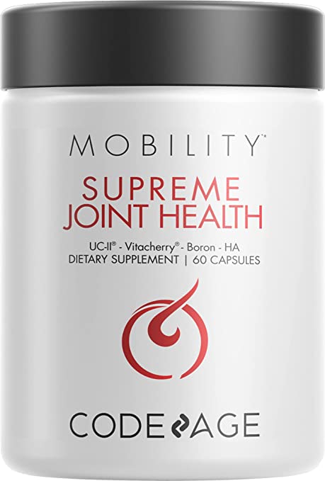 Codeage Supreme Joint Health, UC-II® Collagen Capsules Type II, VitaCherry® Sport Cherries, Boron, Calcium Fructoborate, Hyaluronic Acid, Turmeric, Bromelain & Boswellia Supplement, Non-GMO, 60 Count