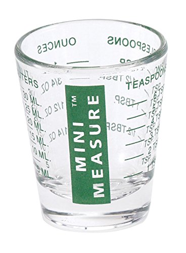 Kolder Mini Measure Heavy Glass, 26-Incremental Measurements Multi-Purpose Liquid and Dry Measuring Shot Glass, Green