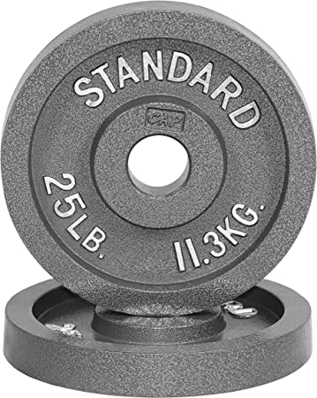 WF Athletic Supply Traditional/Classic 2-Inch Hole Solid Cast Iron Olympic Barbell Weight Plates - Great for Strength Training, Weightlifting, Bodybuilding & Powerlifting, Multiple Choices Available