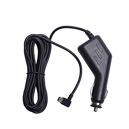 Car Charger Mini USB Cable - Amacam CC5. Long Cable 3.5 Metre Right Angle Female Mini USB Connector Suitable For Dash Cameras Sat Navs Tom Tom and Other Android Devices. Premium Power Supply Lead