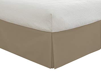Fresh Ideas Bedding Tailored Bedskirt, Classic 14” drop length, Pleated Styling, King, Mocha