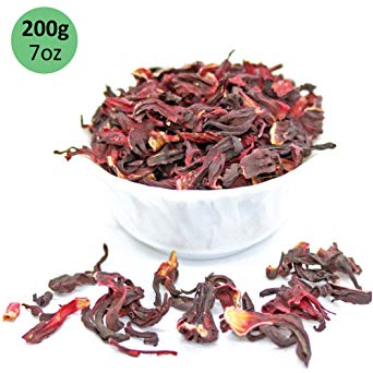 Tealyra - Pure Hibiscus Herbal Tea - Loose Leaf Tea - Lower Blood Pressure & Help Weight Loss - Vitamins Rich Tea - Healthy Tea - Caffeine Free - 200g